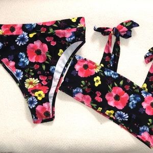 Floral high waisted bikini